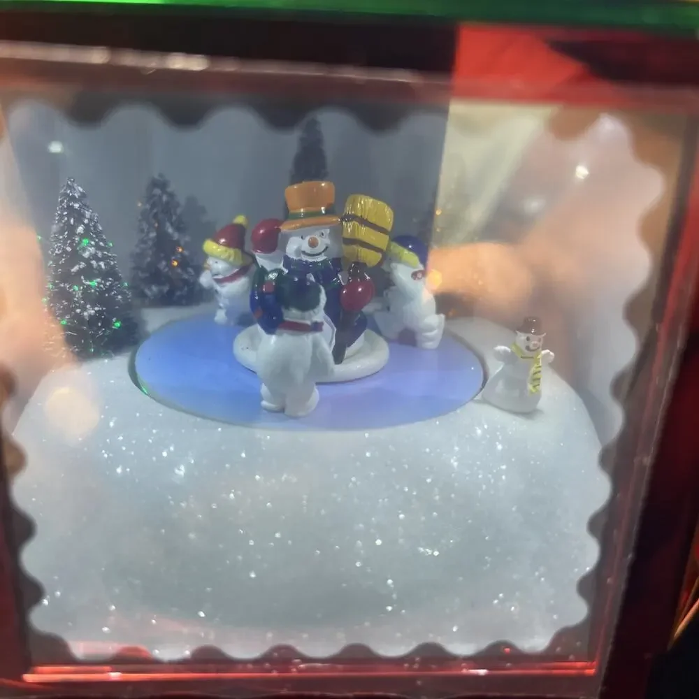 MR. CHRISTMAS 2009 MUSICAL MOTION ACTIVATED LIGHTED ORNAMENT w/SNOWMEN-TESTED